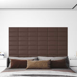 Panneaux muraux vidaxl 12 pcs 0,54 m² 30x15 cm en cuir artificiel marron
