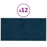Panneaux muraux vidaxl 12 pcs 0,54 m² 30x15 cm en velours bleu