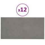 Vidaxl Wall panels 12 pcs 0.54 m² 30x15 cm velvet light gray