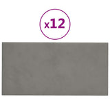 Panneaux muraux vidaxl 12 pcs 0,54 m² 30x15 cm en velours gris clair