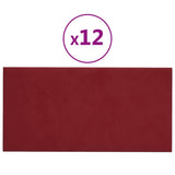 Pannelli a parete Vidaxl 12 pezzi 0,54 m² 30x15 cm Vino di velluto rosso