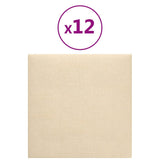 Panneaux muraux Vidaxl 12 ST 1,08 m² 30x30 cm Crème de tissu -Colore