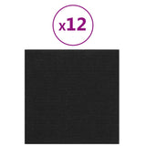 Panneaux muraux vidaxl 12 st 1,08 m² 30x30 cm tissu noir