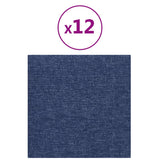 Panneaux muraux vidaxl 12 st 1,08 m² 30x30 cm tissu bleu