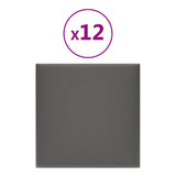 Panneaux muraux Vidaxl 12 st 1,08 m² 30x30 cm en cuir artificiel gris