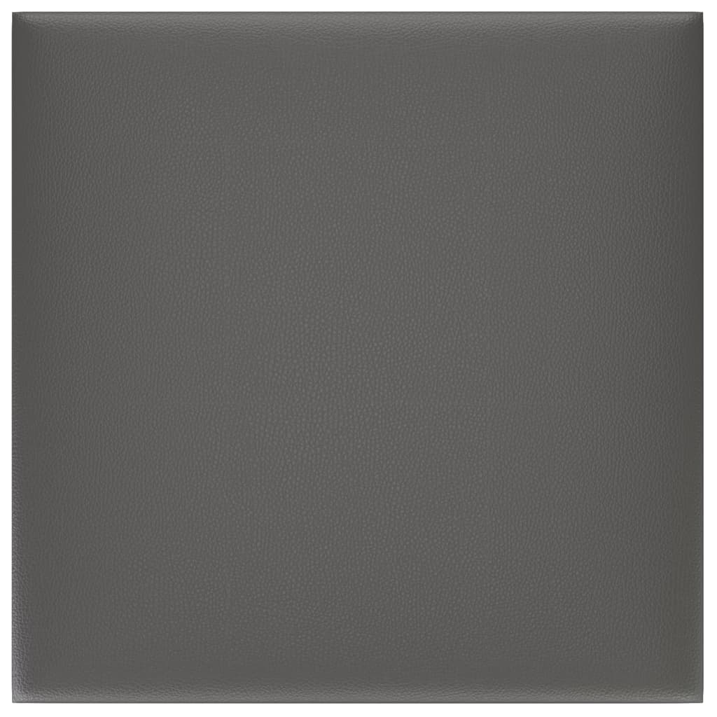 Panneaux muraux Vidaxl 12 st 1,08 m² 30x30 cm en cuir artificiel gris