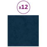 Panneaux muraux vidaxl 12 st 1,08 m² 30x30 cm en velours bleu