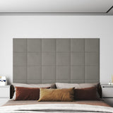 Panneaux muraux vidaxl 12 st 1,08 m² 30x30 cm en velours gris clair