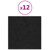 Paneles de pared Vidaxl 12 ST 1.08 m² 30x30 cm Velvet Negro