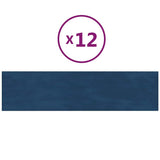 Panneaux muraux vidaxl 12 st 1,08 m² 60x15 cm en velours bleu