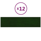 Panneaux muraux vidaxl 12 st 1,08 m² 60x15 cm en velours vert foncé