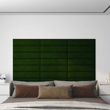 Panneaux muraux vidaxl 12 st 1,08 m² 60x15 cm en velours vert foncé