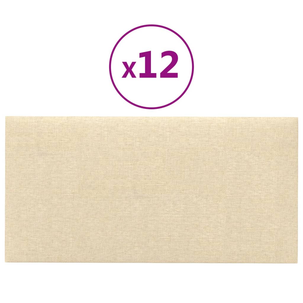 Panneaux muraux Vidaxl 12 ST 2,16 M² 60x30 cm Crème de tissu -Colore