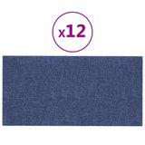 Paneles de pared Vidaxl 12 st 2.16 m² 60x30 cm tela azul