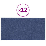 Panneaux muraux vidaxl 12 st 2,16 m² 60x30 cm tissu bleu