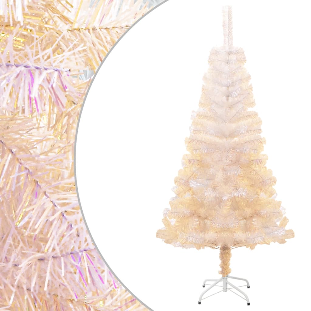Vidaxl kunstkerstboom avec des extrémités irisées 120 cm PVC blanc
