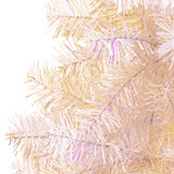 Vidaxl kunstkerstboom avec des extrémités irisées 210 cm PVC blanc