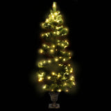 Vidaxl kunstkerstboom met verlichting en pot 120 cm pvc groen