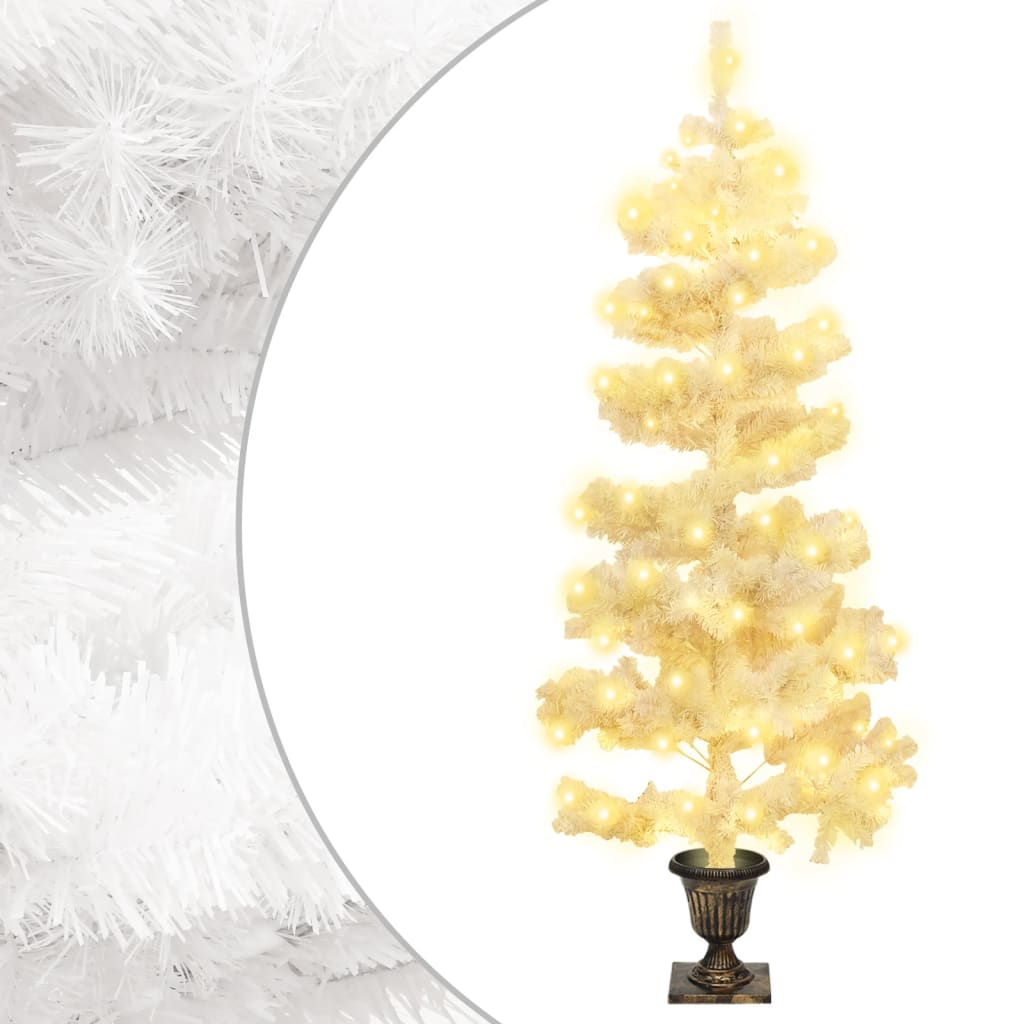 Vidaxl Kunstkerstboom con illuminazione e pentola da 120 cm Pvc bianco