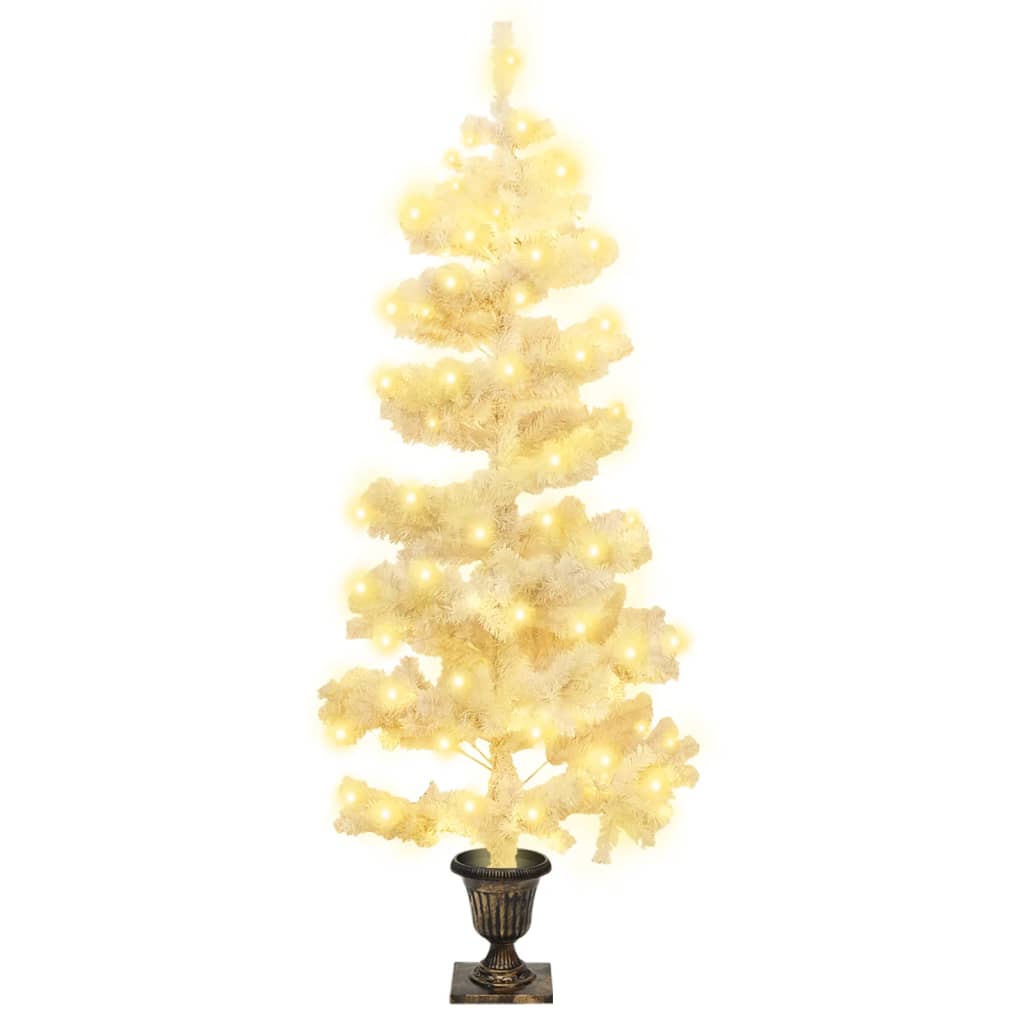 Vidaxl Kunstkerstboom con illuminazione e pentola da 120 cm Pvc bianco