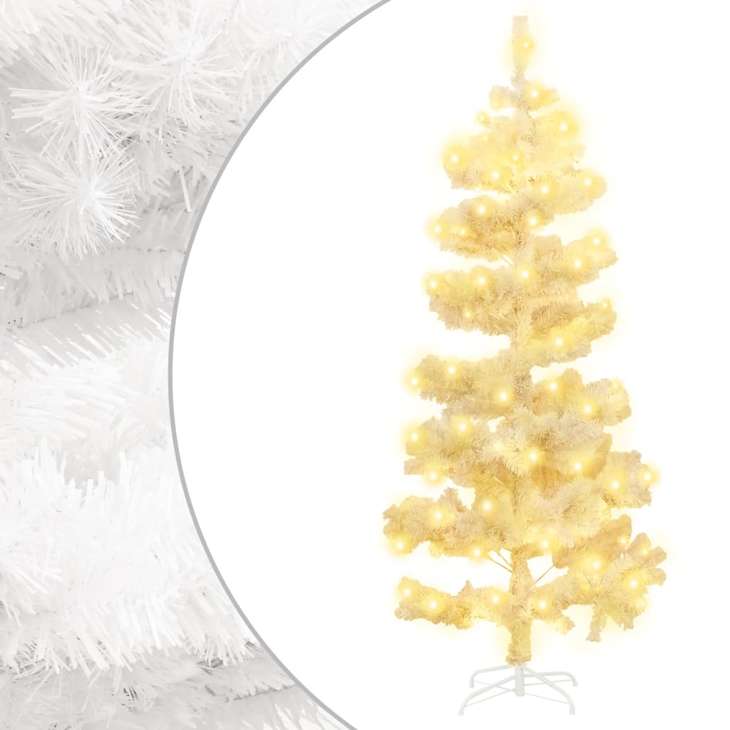 Vidaxl kunstkerstboom avec éclairage et PVC de 150 cm standard blanc