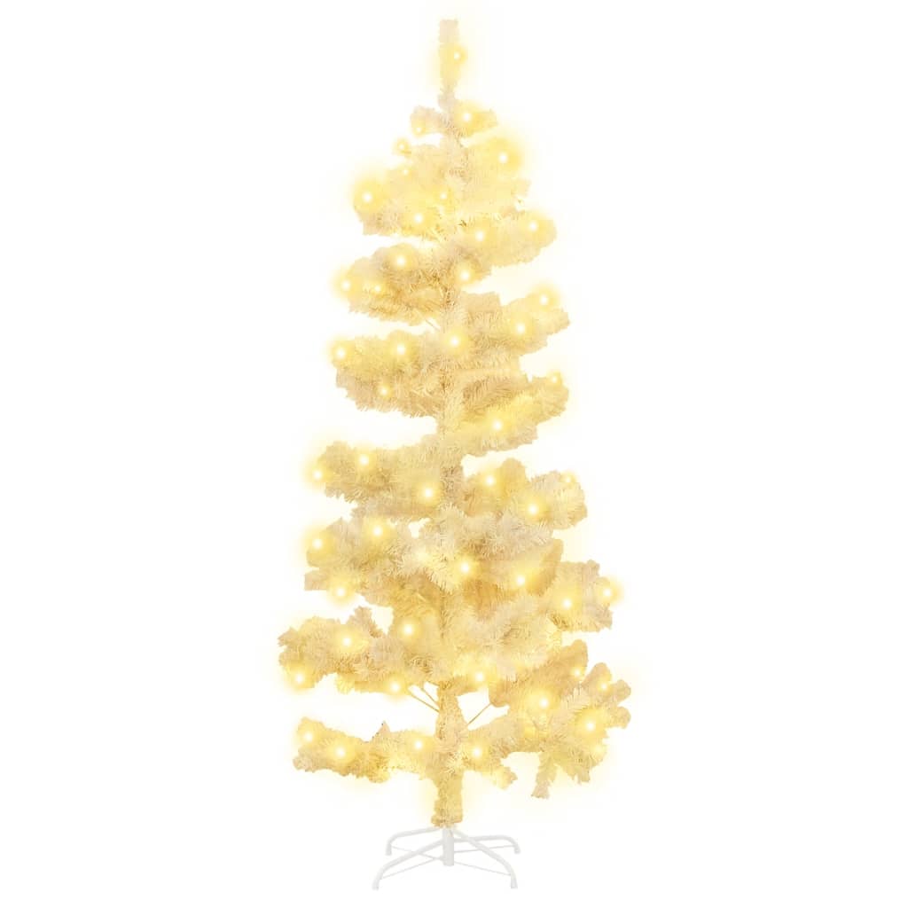 Vidaxl kunstkerstboom avec éclairage et PVC de 150 cm standard blanc