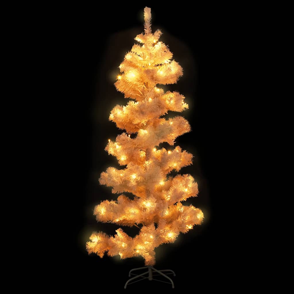 Vidaxl kunstkerstboom avec éclairage et PVC de 150 cm standard blanc