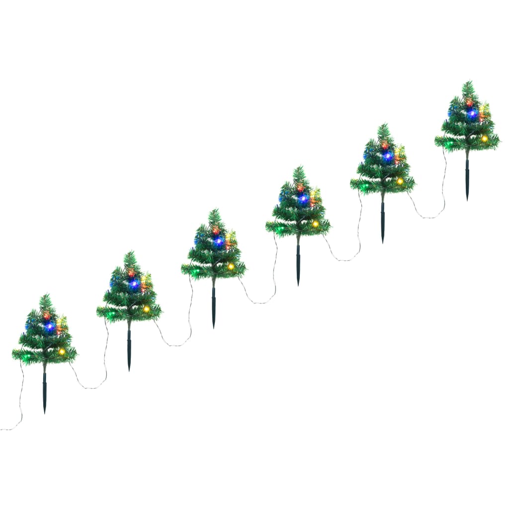 Vidaxl Tuinpadkerst Trees 6 ST con LED multicolore 45 cm PVC