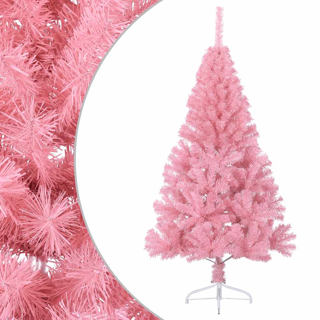 Vidaxl Kunstkerstboom avec un demi-passé standard en PVC rose