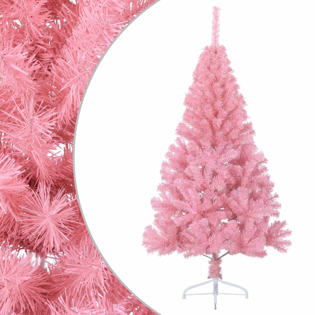 Vidaxl Kunstkerstboom con mitad de 150 cm PVC rosa estándar de 150 cm