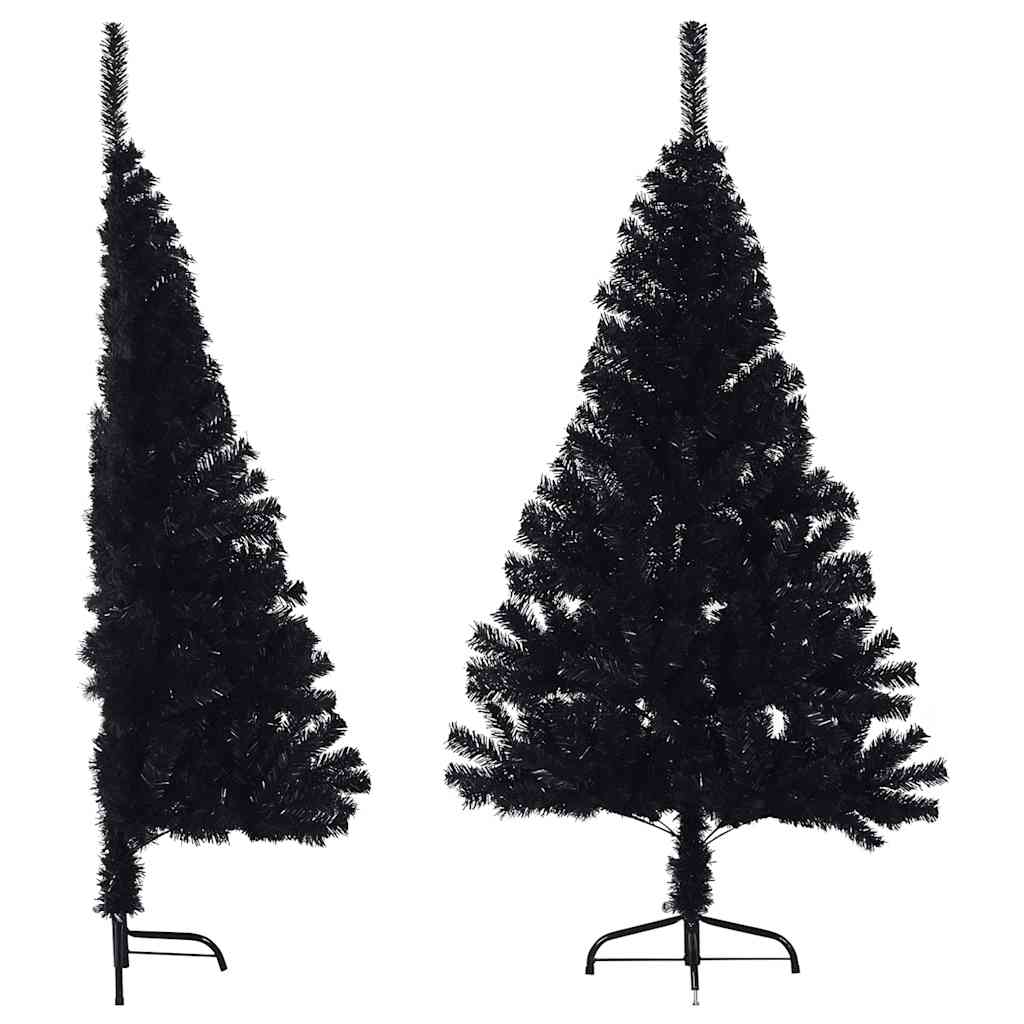 Vidaxl kunstkerstboom avec un demi-150 cm en PVC noir