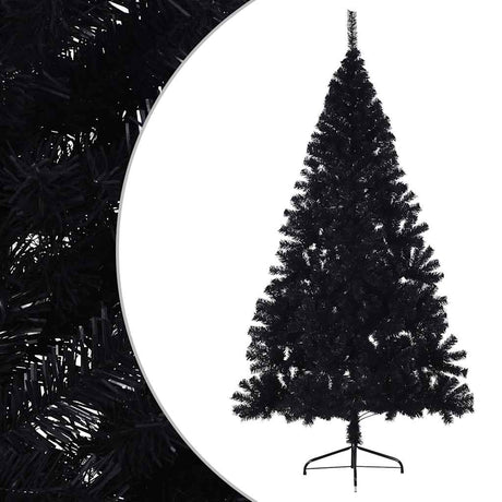 Vidaxl kunstkerstboom avec un demi-180 cm en PVC noir