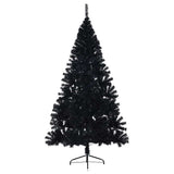 Vidaxl kunstkerstboom avec un demi-180 cm en PVC noir