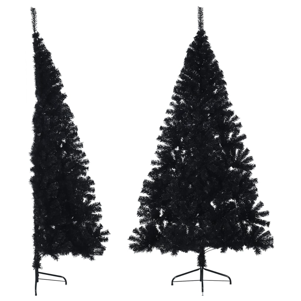 Vidaxl Kunstkerstboom con Half 210 CM PVC Black estándar