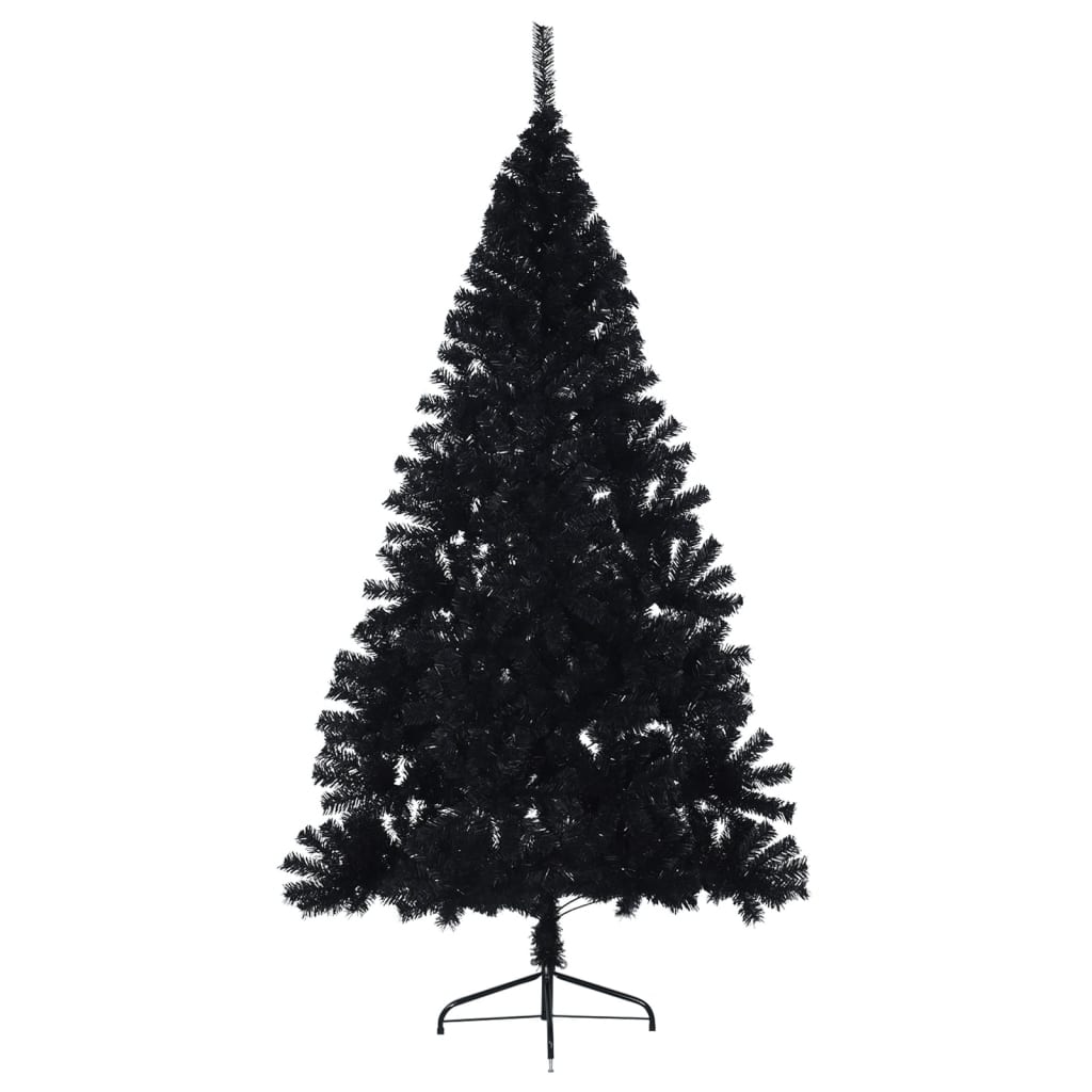 Vidaxl Kunstkerstboom med standard halv 240 cm PVC sort