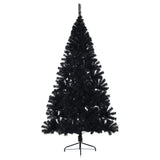 Vidaxl Kunstkerstboom med standard halv 240 cm PVC sort