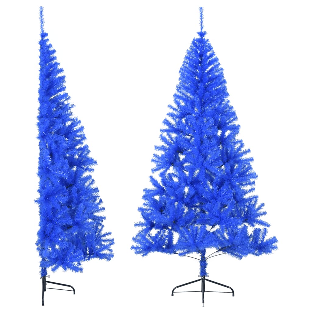 Vidaxl kunstkerstboom avec un demi-180 cm en PVC bleu standard