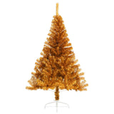 Vidaxl kunstkerstboom moitié avec un capuchon standard de 150 cm en or couleur