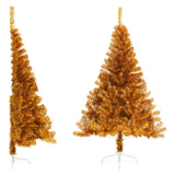Vidaxl kunstkerstboom moitié avec un capuchon standard 180 cm de couleur or