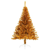 Vidaxl kunstkerstboom moitié avec un capuchon standard 180 cm de couleur or