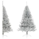 Vidaxl kunstkerstboom moitié avec un capuchon standard de 150 cm en argent coloré