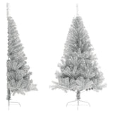 Vidaxl kunstkerstboom moitié avec un capuchon standard de 180 cm en argent coloré