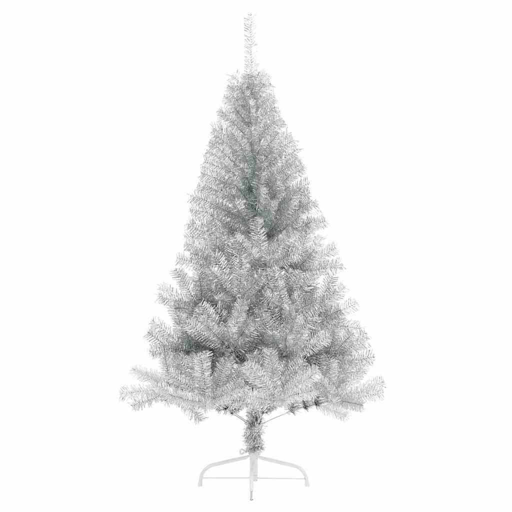Vidaxl kunstkerstboom moitié avec un capuchon standard de 180 cm en argent coloré