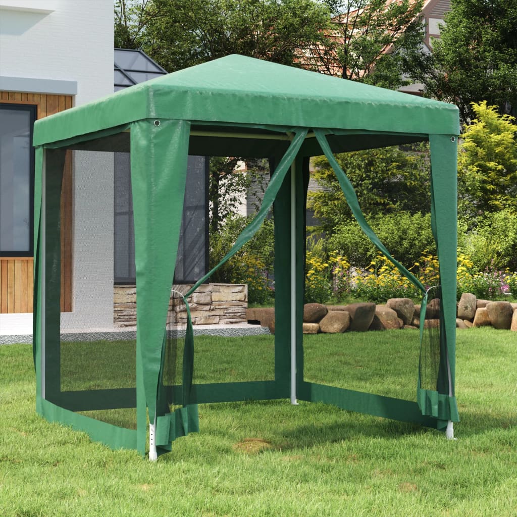 Tente de fête Vidaxl avec 4 murs latéraux en maille 2x2 m vert HDPE
