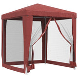 Tente de fête Vidaxl avec 4 murs latéraux en maille 2x2 m rouge HDPE