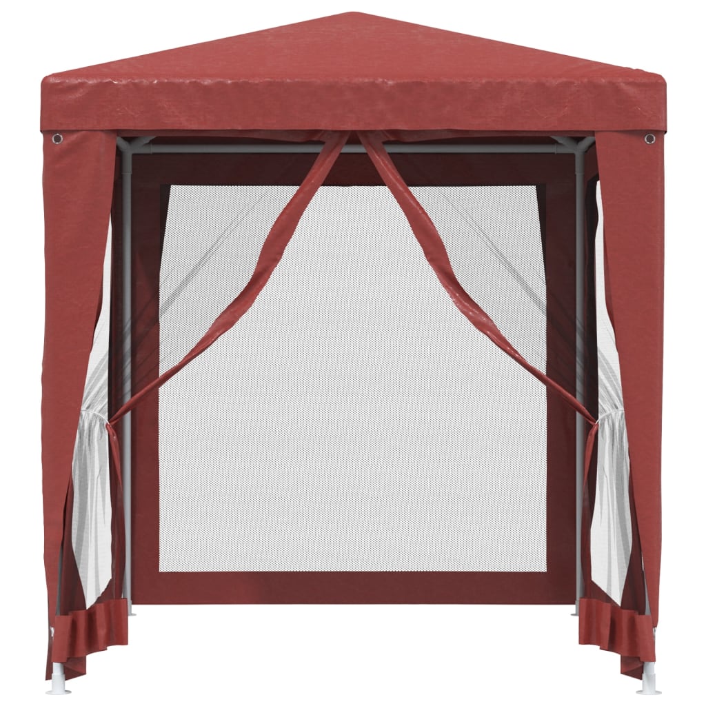 Tente de fête Vidaxl avec 4 murs latéraux en maille 2x2 m rouge HDPE