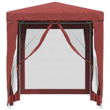 Tente de fête Vidaxl avec 4 murs latéraux en maille 2x2 m rouge HDPE