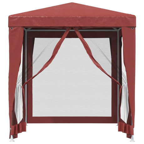 Tente de fête Vidaxl avec 4 murs latéraux en maille 2x2 m rouge HDPE