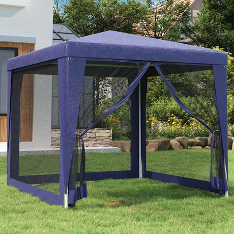 Tente de fête VidaXL avec 4 parois latérales en maille 2,5x2,5 m HDPE bleu