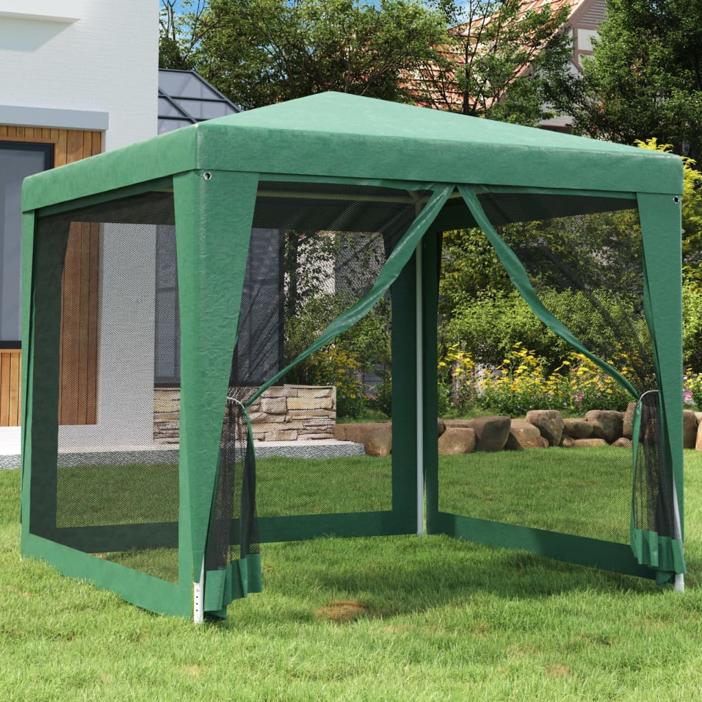 Tienda de fiesta Vidaxl con 4 paredes laterales de malla 2.5x2.5 M HDPE GREEN